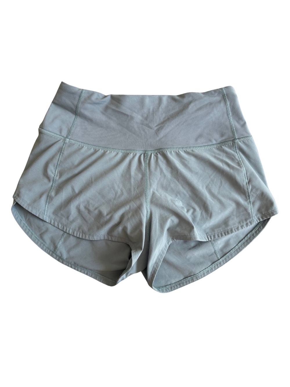 lululemon athletica Lined Wide Waistband Athletic Shorts in Gray Blue